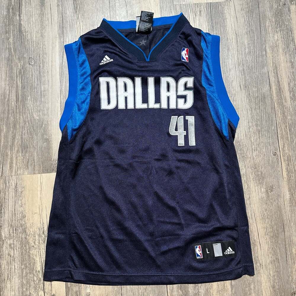 NBA Adidas Dallas Mavericks #41 Dirk Nowitzki Jersey Youth Large (14-16)